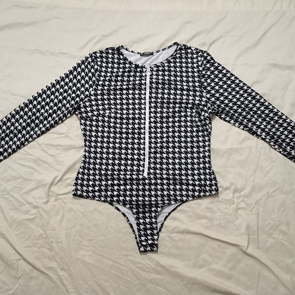 Women's Hounds tooth Bodysuit
